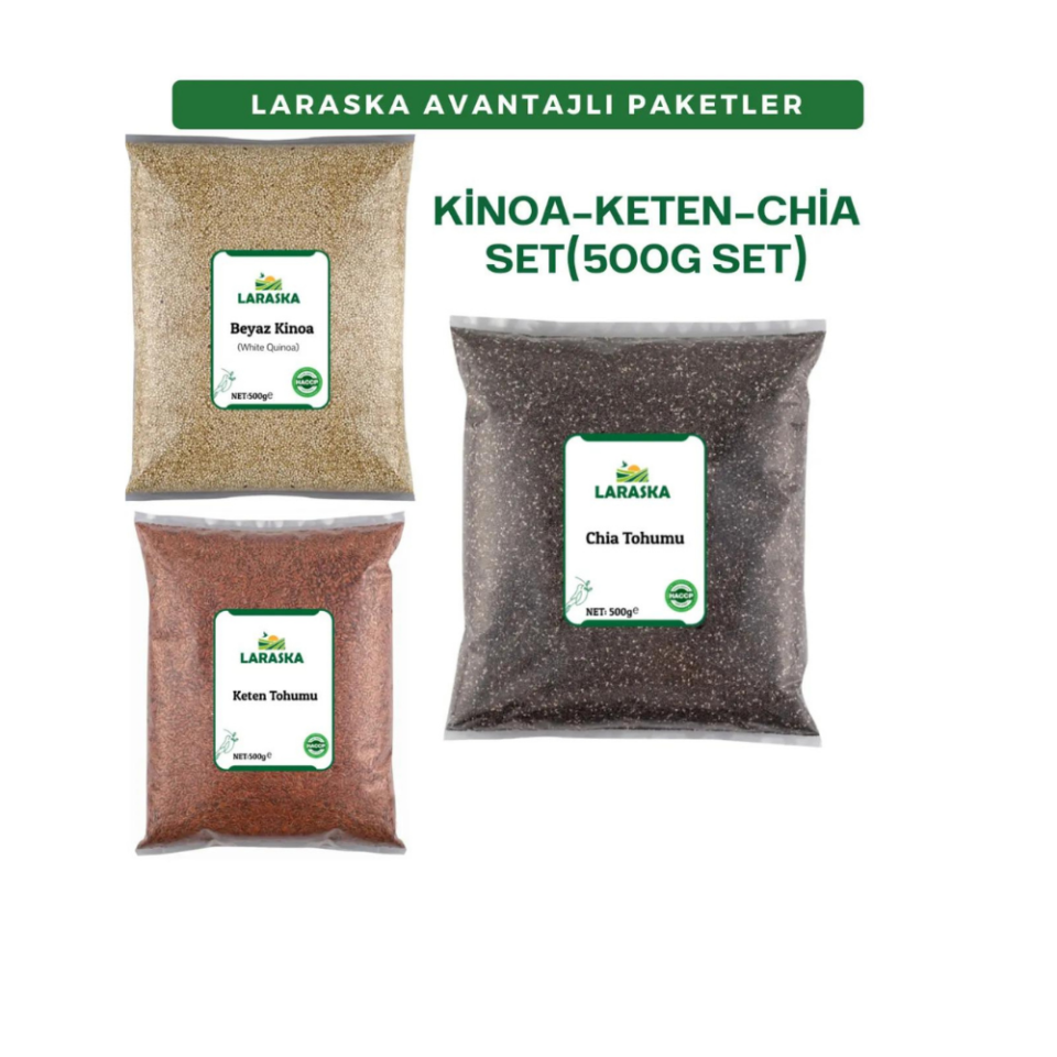 Chia Seed-Chia Seed 500g-Flax Seed 500g-White Quinoa 500g-ADVANTAGEOUS PACK SET