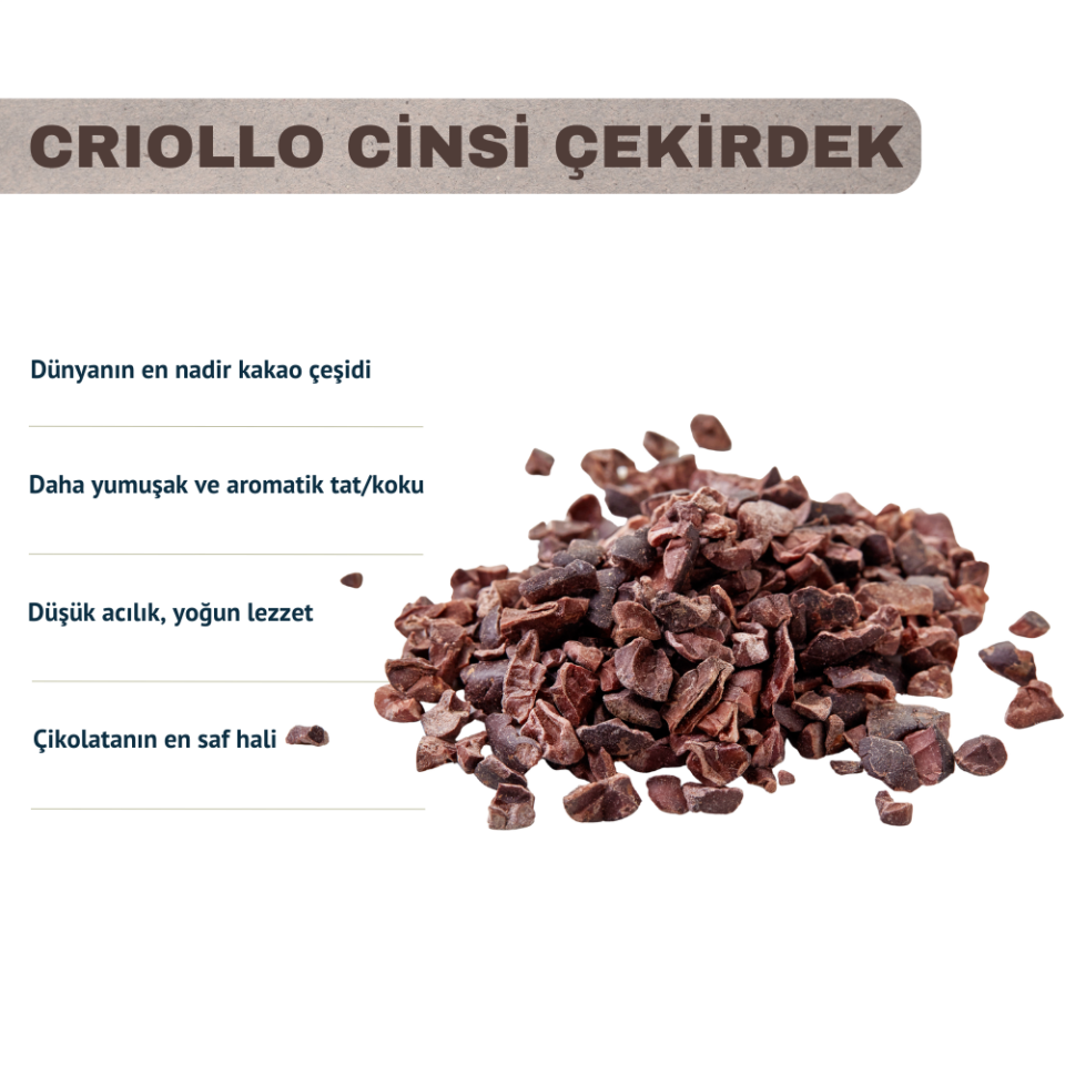 Ham Kakao Parçacıkları 150g - Raw Cacao Nibs Criollo