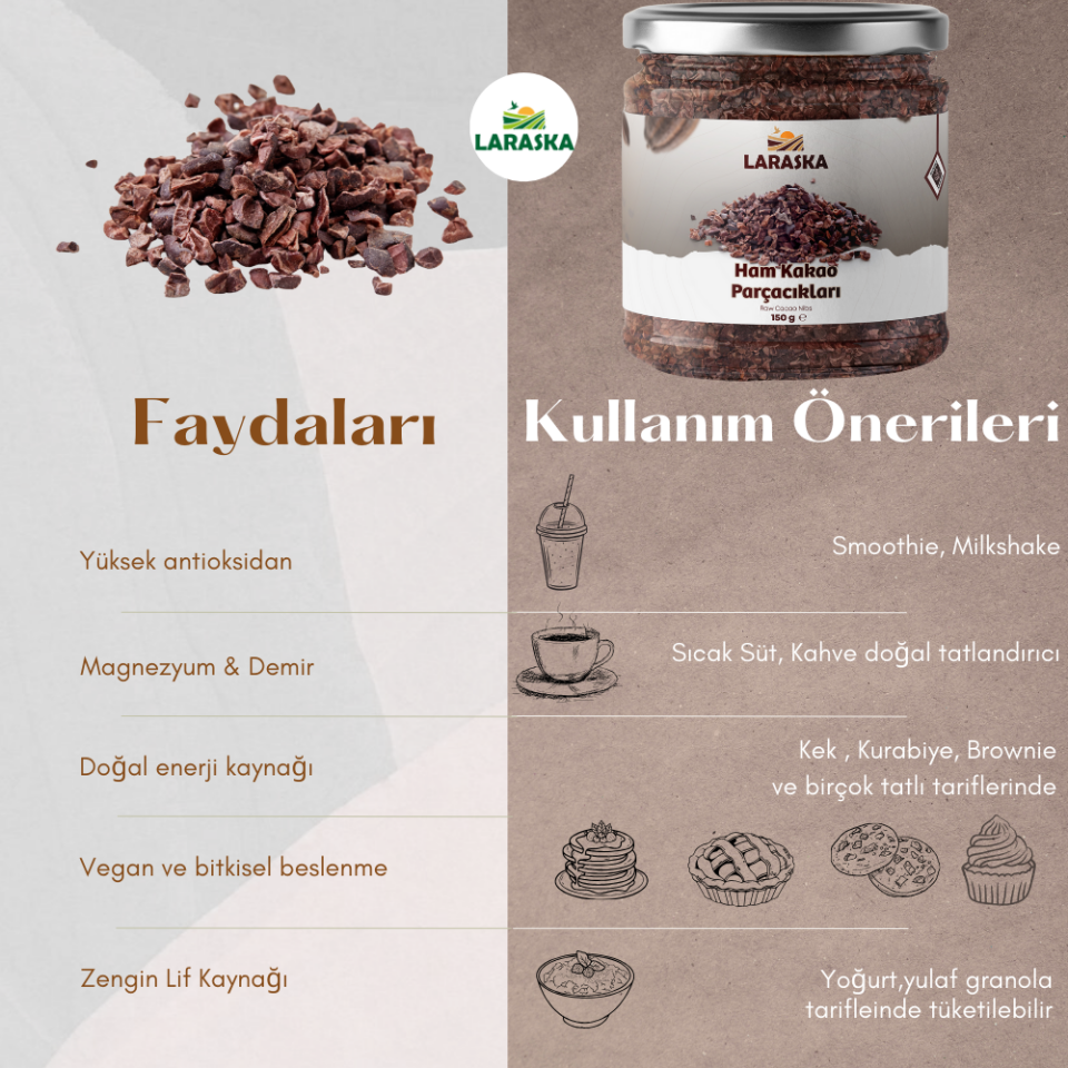 Ham Kakao Parçacıkları 150g - Raw Cacao Nibs Criollo