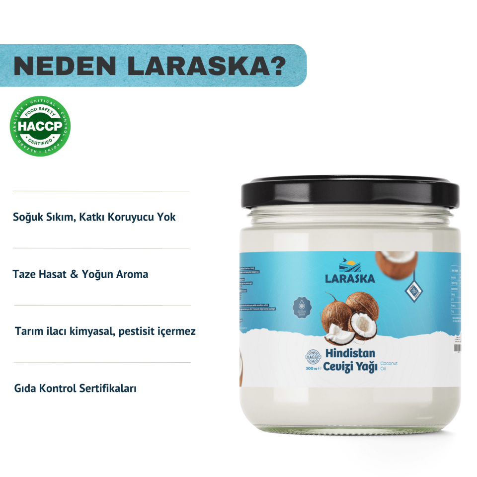 Hindistan Cevizi Yağı 300 ml – %100 Doğal, Yenilebilir / Cilt Bakımı Soğuk Sıkım Coconut Oil