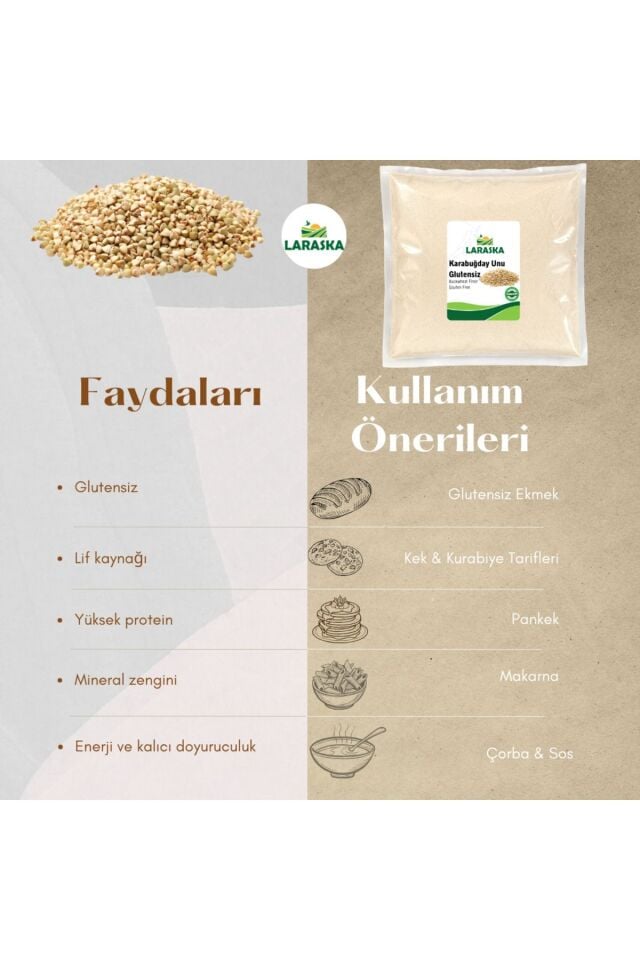 Glutensiz Çiğ Karabuğday Unu 2kg - Raw Buckwheat Flour Greçka