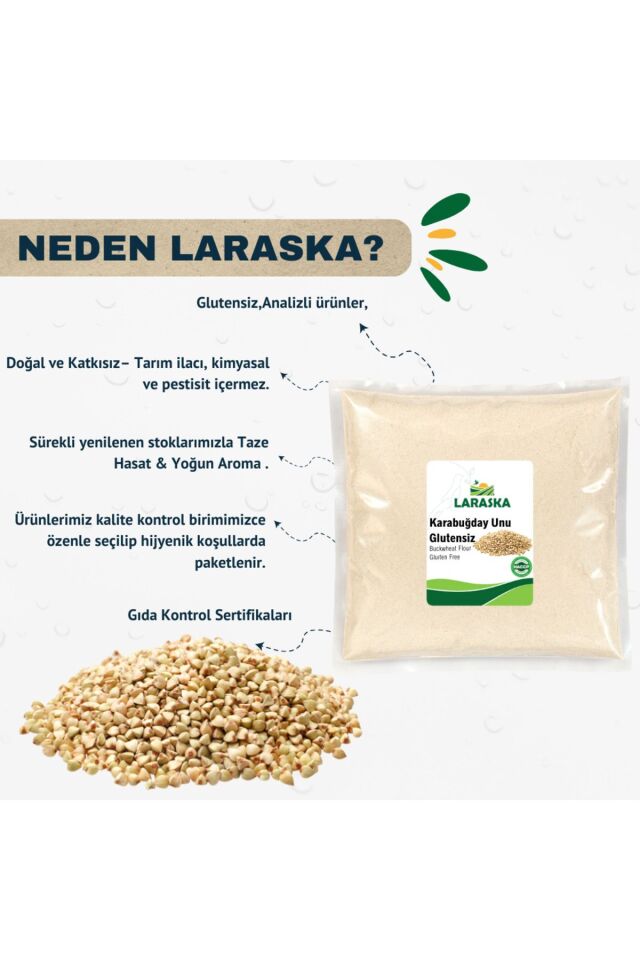 Glutensiz Çiğ Karabuğday Unu 2kg - Raw Buckwheat Flour Greçka