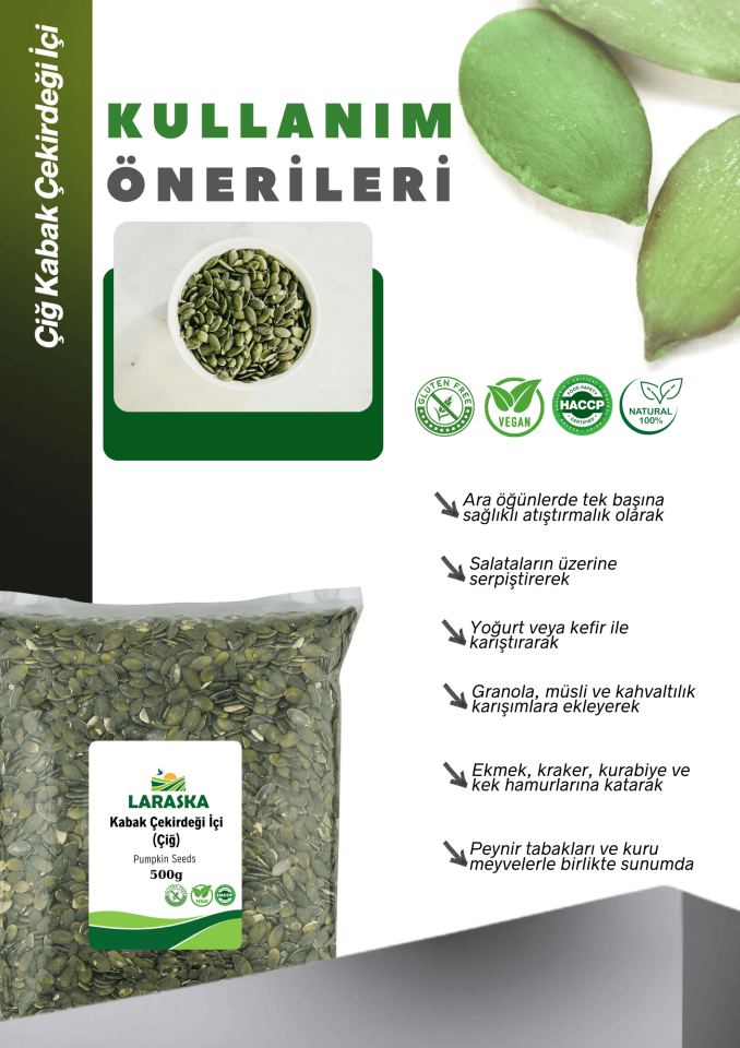 Kabak Çekirdeği İçi Çiğ 500g- Raw Pumpkin Seeds