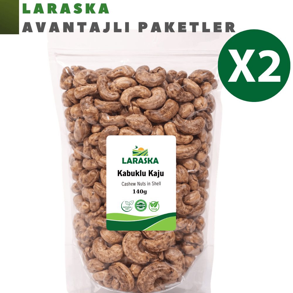 Kabuklu Zarlı Kaju 280g (140gx2) Taze Jumbo Cashew Nuts in Shell Avantajlı Paket