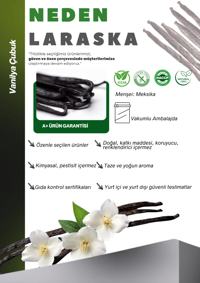 Vanilya Çubuk 10 Adet Doğal Gerçek Vanilya - Vanilla Pods 10qty