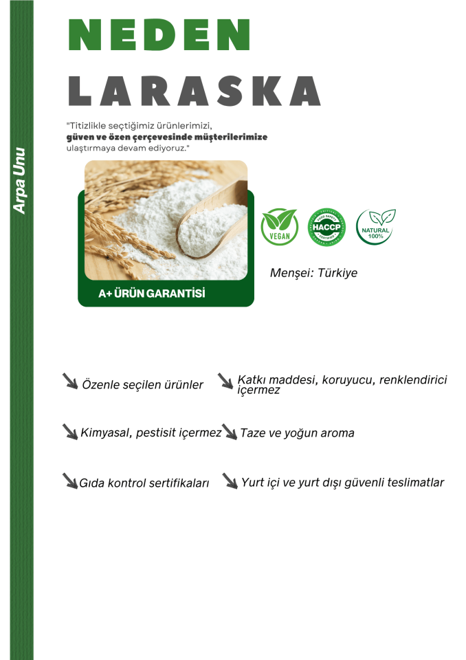 Arpa Unu 250g Taş Değirmen Barley Flour Düşük Glisemik İndeksli Yüksek Lifli Doypack Kilitli Paket
