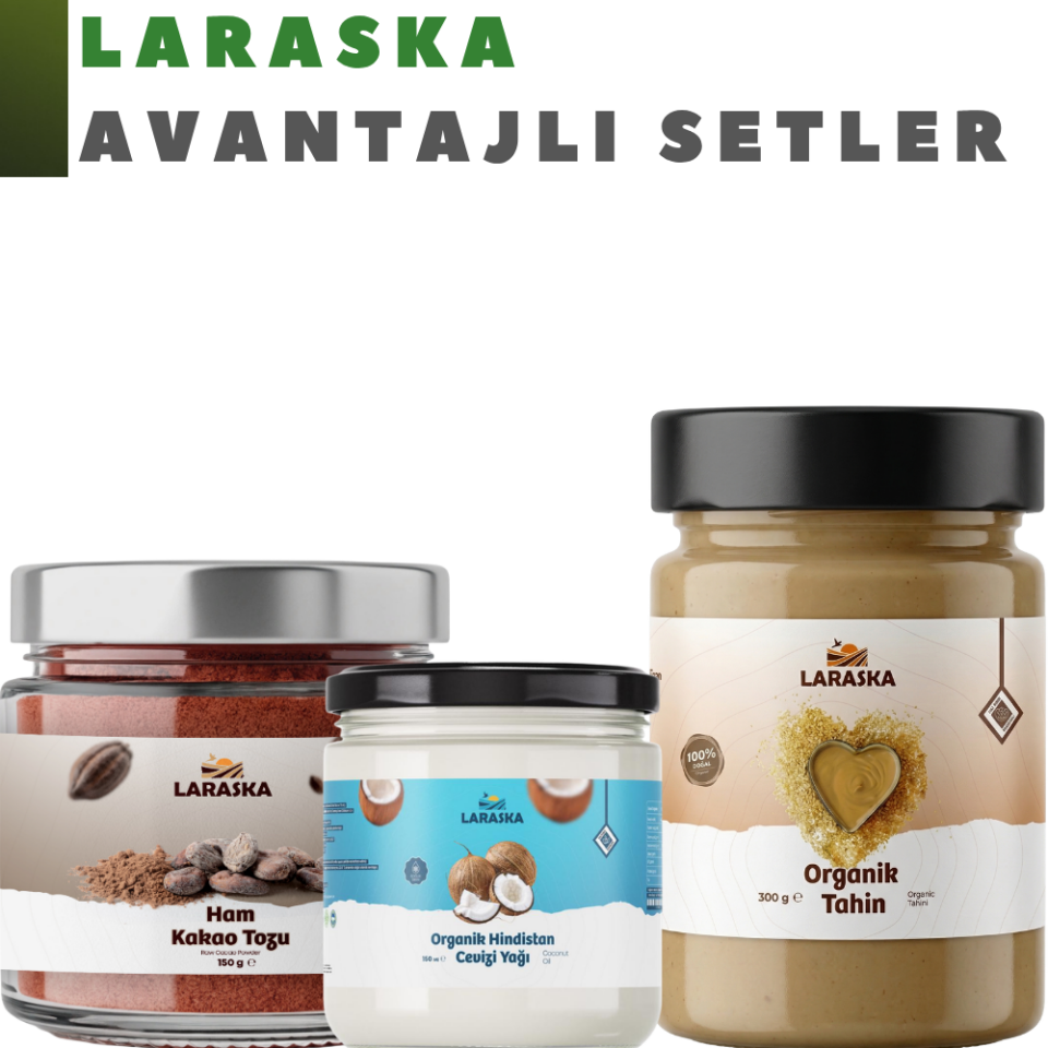 Çikolata Yapım Kiti Ham Kakao Tozu 150g Organik Tahin 300g Organik Hindistan Cevizi Yağı 150ml