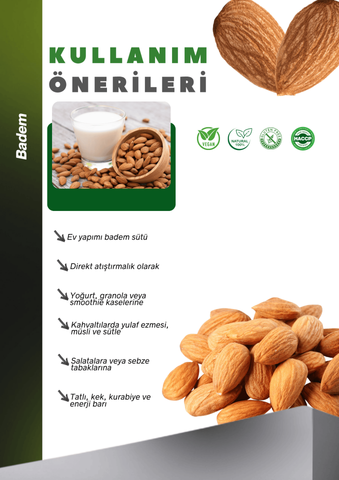 Çiğ Badem 100g Raw Almonds Taze Yeni Mahsül