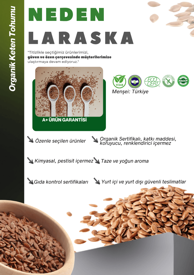 Organik Keten Tohumu 100g Organic Brown Flaxseed