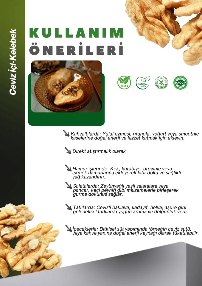 Ceviz İçi Yerli 1kg- Kelebek Walnut Halves