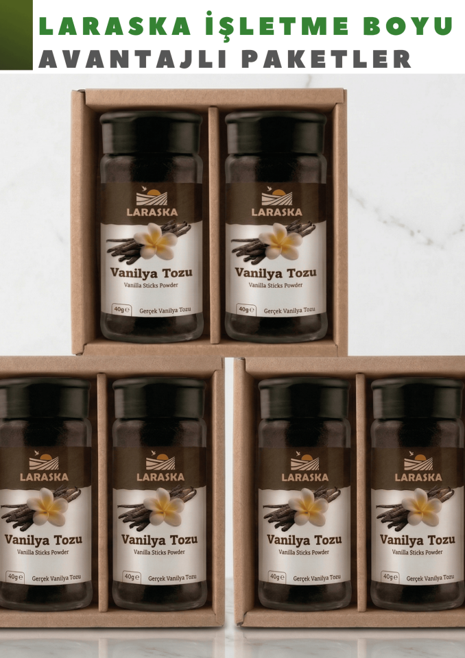 Saf Vanilya Toz 240g (40gx6) Gerçek Vanilya Tozu Vanilla Sticks Ground İşletme Boyu Avantajlı Paket