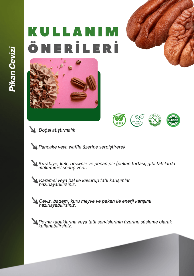 Pikan Ceviz İçi 100g Pecan Halves
