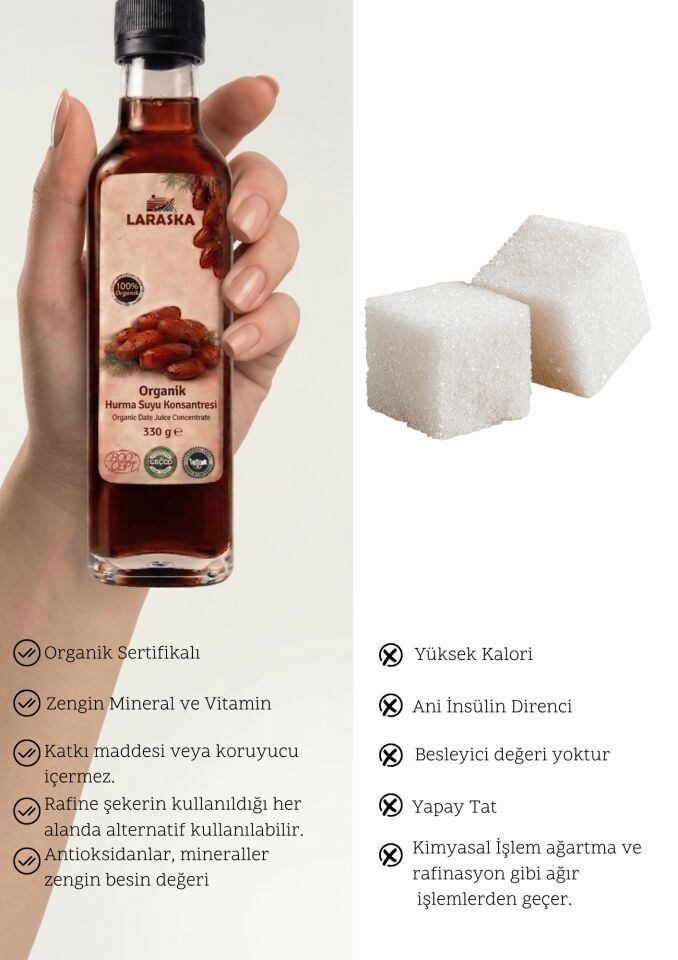 Organik Hurma Suyu Konsanteresi 330g x 3 Aile Boyu Avantajlı Paket