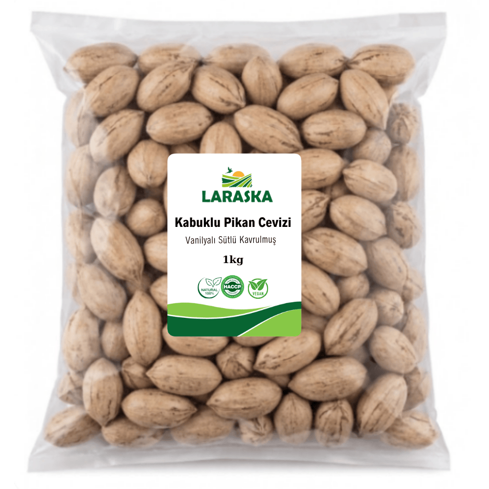 Kabuklu Pikan Cevizi 1kg Vanilyalı Sütlü Kavrulmuş Aile Boyu Avantajlı Paket