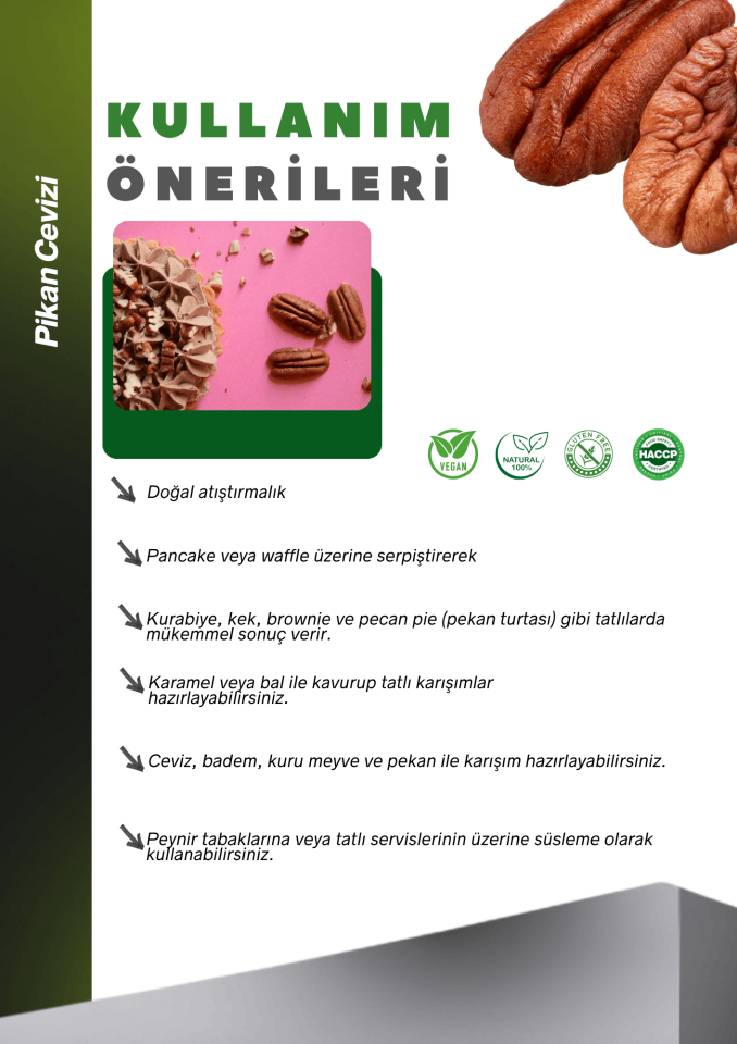 Pikan Ceviz İçi 500g Pecan Halves