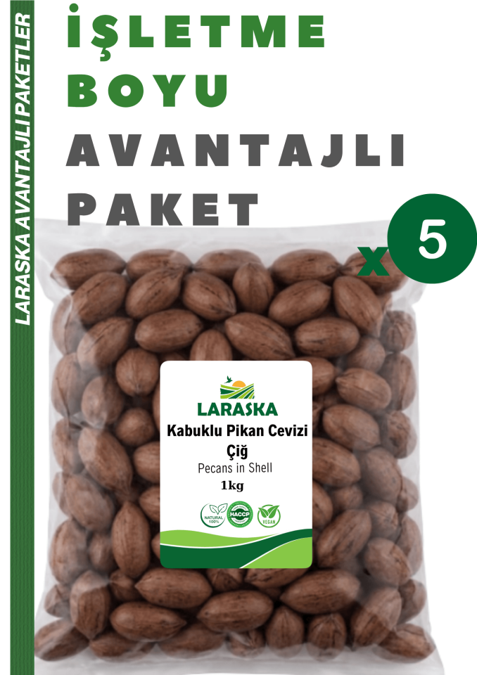 Kabuklu Pikan Cevizi Çiğ 5kg Katkı Maddesiz Yerli Büyük Boy - Pecans in Shell İşletme Boyu Avantajlı Paket