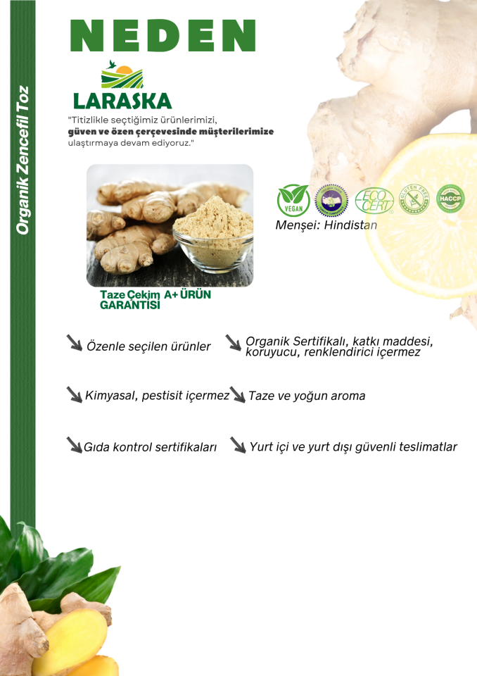 Organik Zencefil Tozu 50g x 2 Organic Ginger Ground