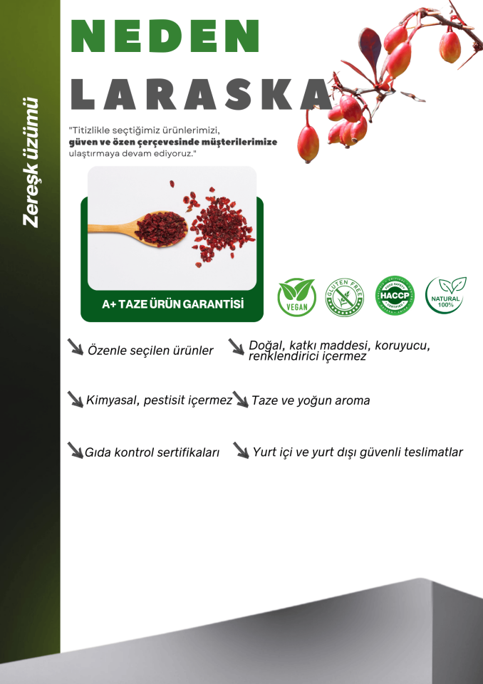 Kuru Zereşk (barberries) 10 Kg Yeni Mahsül 1. Kalite Iran Üzümü Zereshk Avantajlı Paket