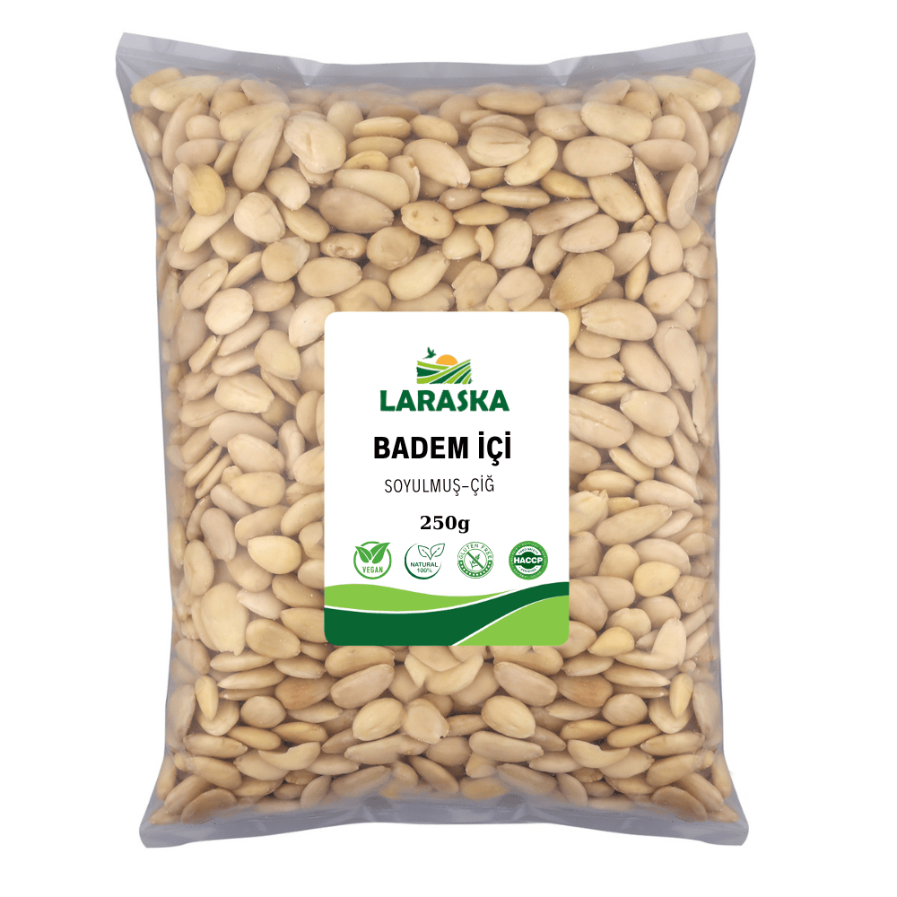 Badem İçi Soyulmuş Çiğ 250g- Blanched Almonds Raw