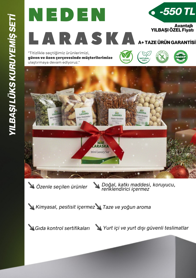 Lüks Kuruyemiş Seti Yılbaşı Özel - Makademya 100g Pikan 100g Kabak Çekirdeği 100g Brezilya Cevizi 100g