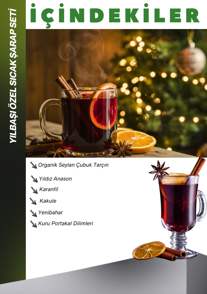 2 adet Premium Sıcak Şarap Seti 50g Wine Spice 50g Yılbaşı Seti Özel