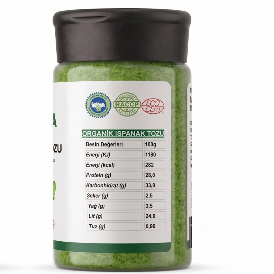 Organik Ispanak Tozu 50g Organic Spinach Powder