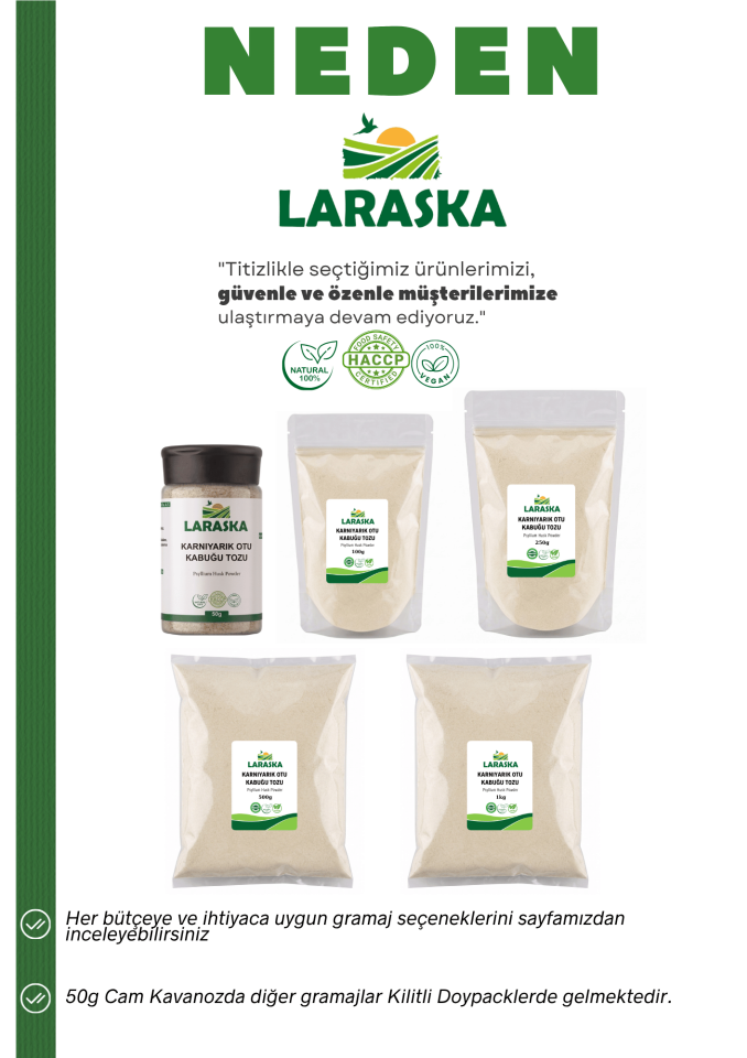Karnıyarık Otu Kabuğu Tozu 50g Psyllium Husk Powder