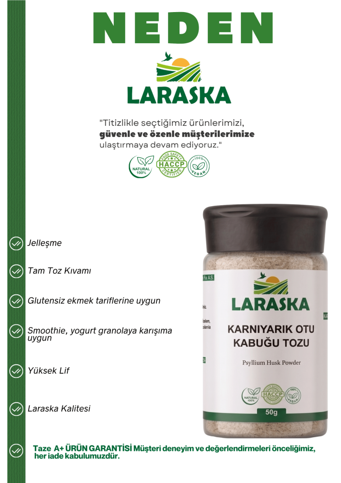 Karnıyarık Otu Kabuğu Tozu 50g Psyllium Husk Powder