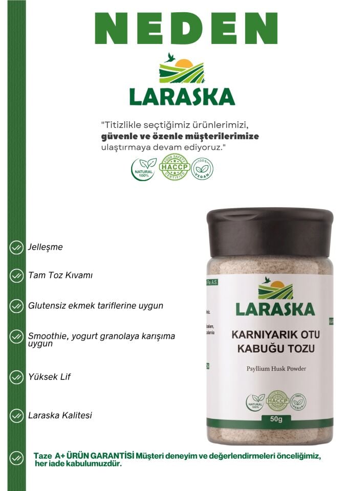 Karnıyarık Otu Kabuğu Tozu 500g Psyllium Husk Powder