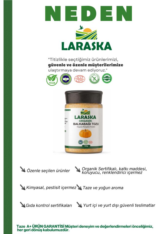 Organik BalkabağıTozu 500g Organic Pumpkin Powder