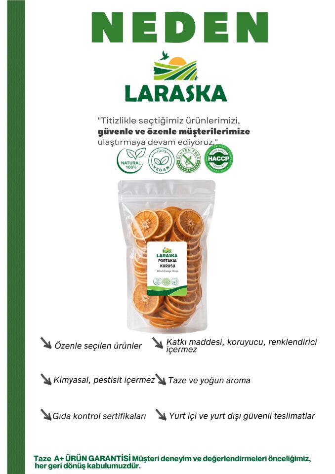 Kurutulmuş Portakal Dilimi 250g - Dried Orange Slices