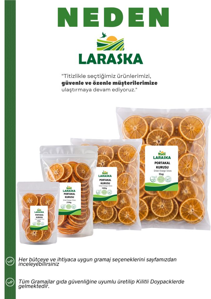 Kurutulmuş Portakal Dilimi 250g - Dried Orange Slices