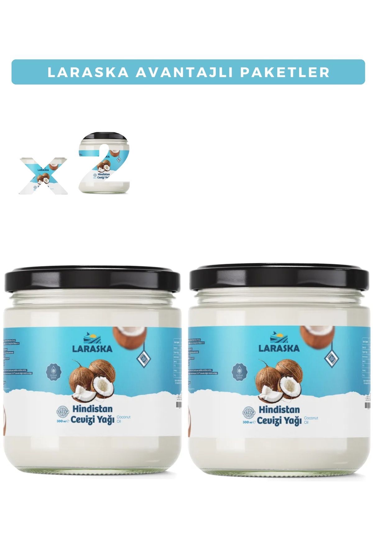 Hindistan Cevizi Yağı 600 ml(300mlx2) – %100 Doğal, Yenilebilir / Cilt Bakımı Soğuk Sıkım