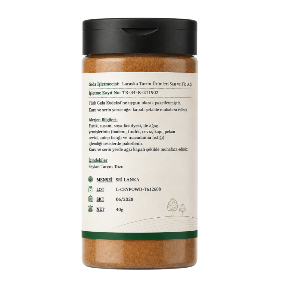 Seylon Tarçın Toz 40g Real Ceylon Cinnamon Powder